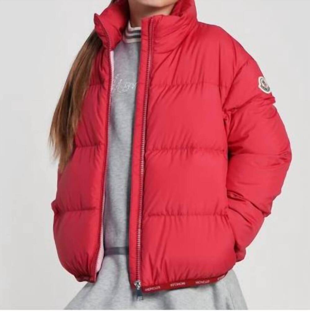 NEW MONCLER kids abbadia down puffer jacket in red